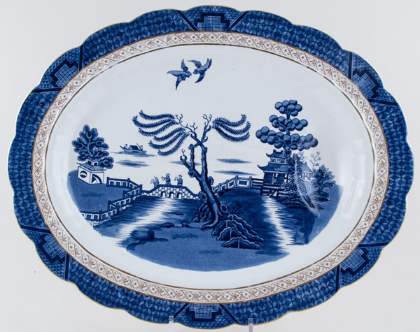 Meat Dish or Platter with tree and well c1910